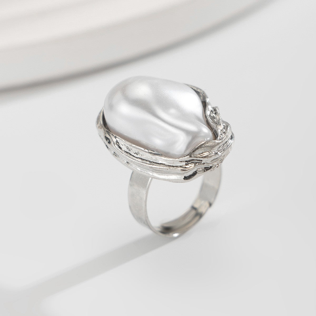 Brenda Baroque Pearl Choker - Ring Silver [TA9HOIEM]