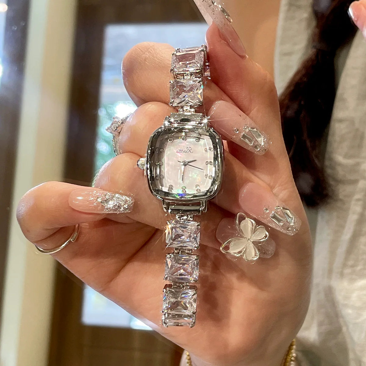 Truth Minimalist Square Watch - Mother-of-pearl White