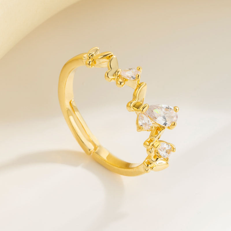 Lady Butterfly Open Ring - Gold Tone [MHHF03SB]