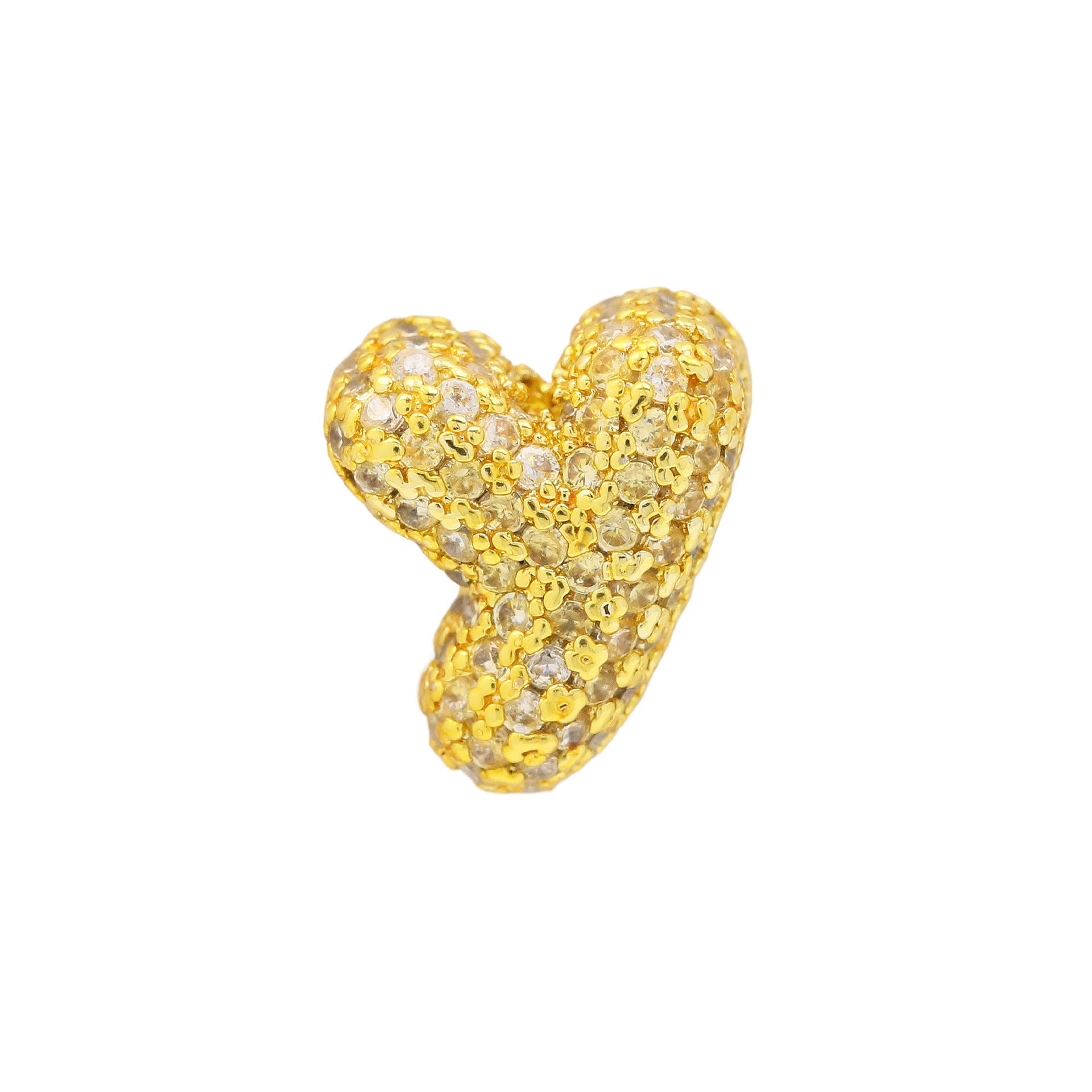 Jehlani Zircon Bubble Letter Necklace - Gold Y Pendant [8KG8BNPK]