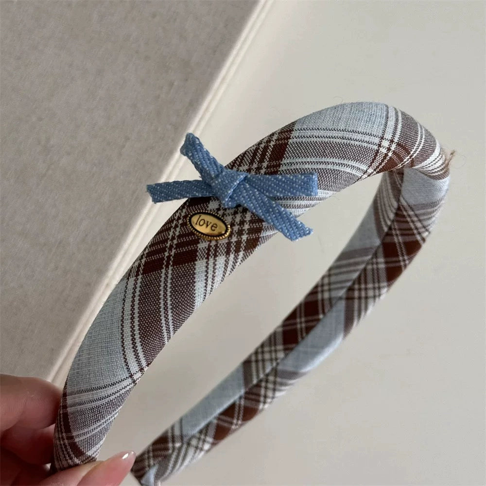 Leandra Plaid Bow Accessories - Light Bow Headband [555IHZ6W]