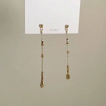 Courtney Shimmer Tassel Earrings - Gold