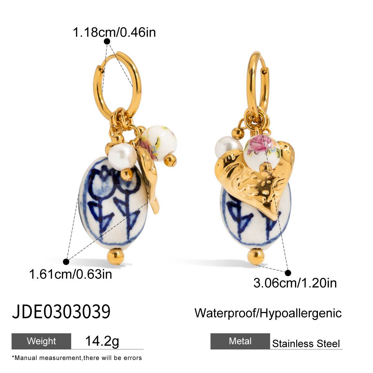 Valencia Ceramic Pearl Drop Earrings - White Ceramic [SHT9PLNC]