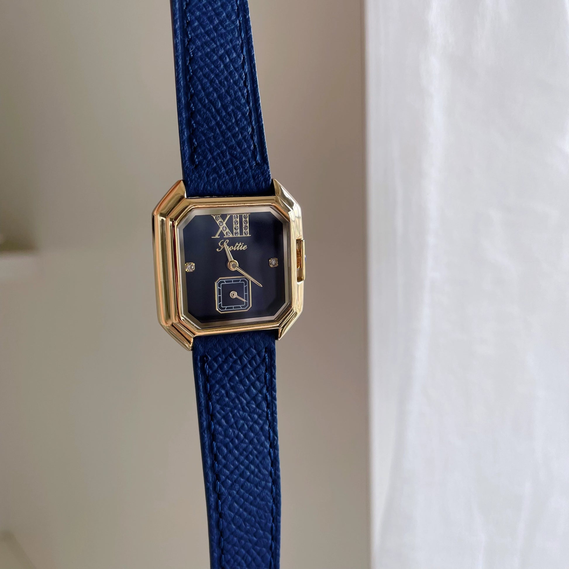 Mirielle Elegant Square Leather Watch - Sapphire Blue [TXHSZ4FJ]