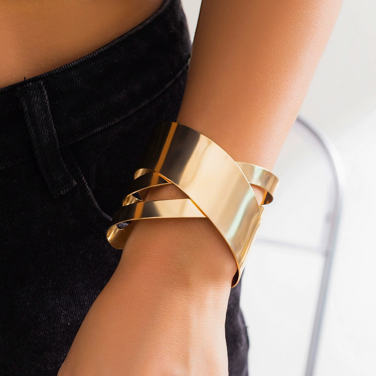 Claudia Geometric Cuff Bracelets - Style 01 Gold [JEWM2IQ5]