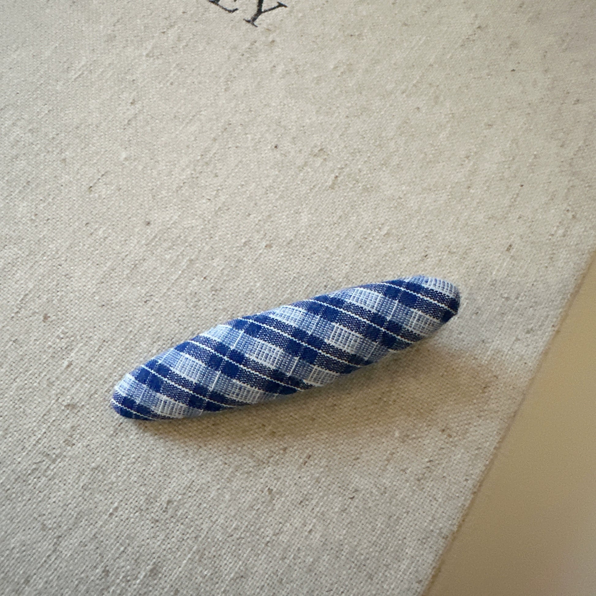 Annah Plaid Fabric Hair Clip - Plaid Long Oval (Single) [PZ3UHOA5]