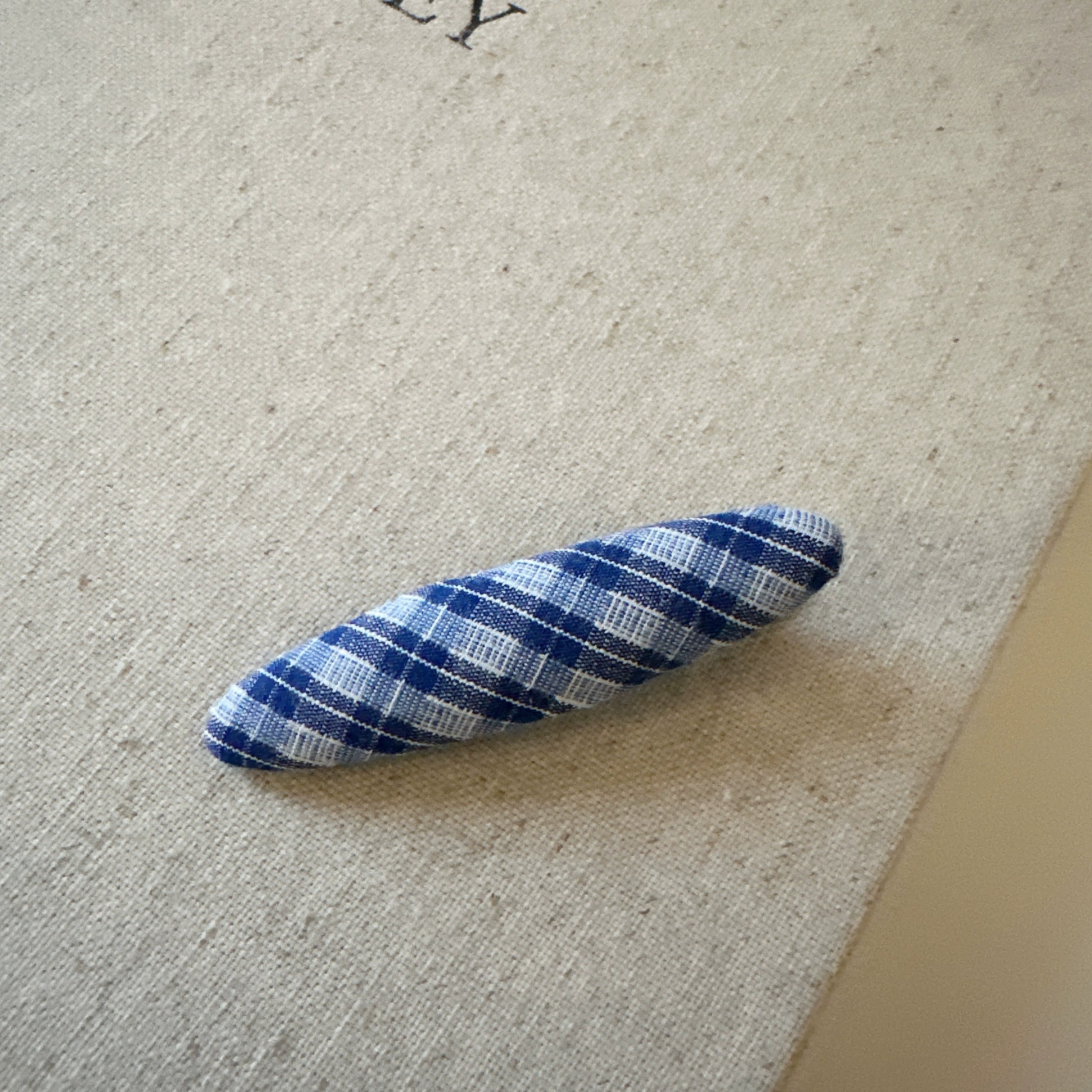 Annah Plaid Fabric Hair Clip - Plaid Long Oval (Single) [PZ3UHOA5]