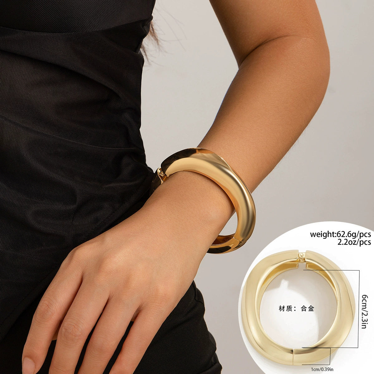 Anasofia Waterdrop Cuff Bracelet - Style 11 Gold [GJQEL476]