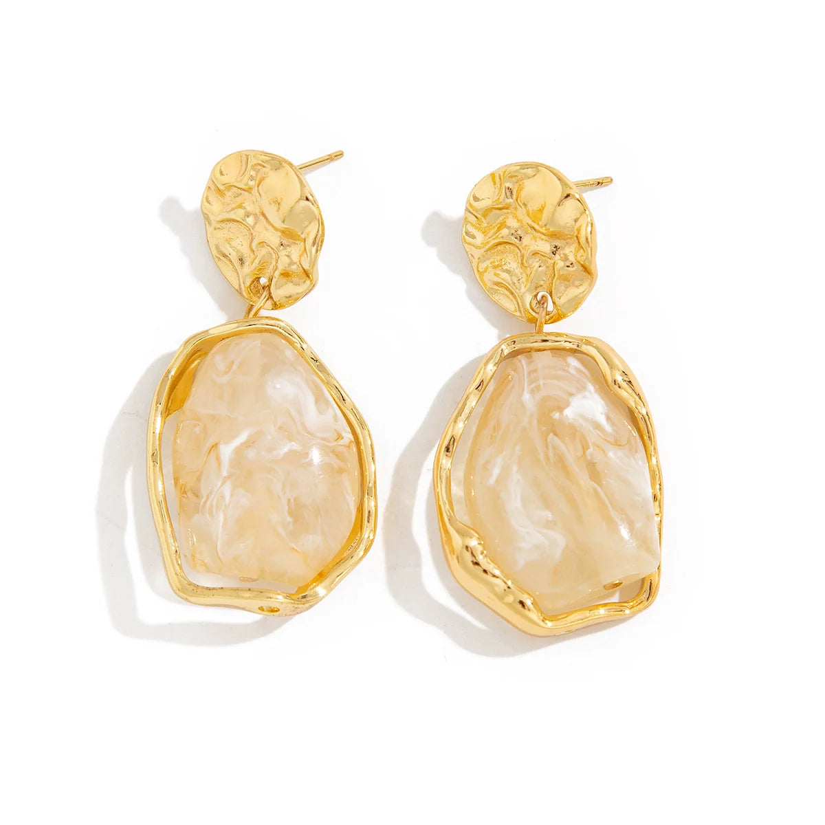 Truth Irregular Acrylic Earrings - Off-White