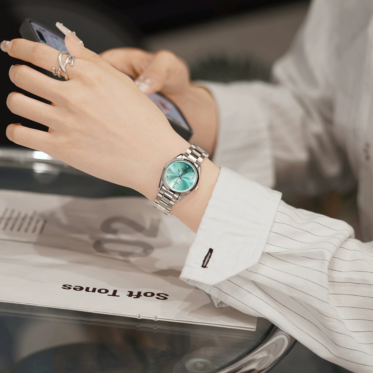 Madigan Elegant Steel Watch - Gentle Green [DKJ37AYU]