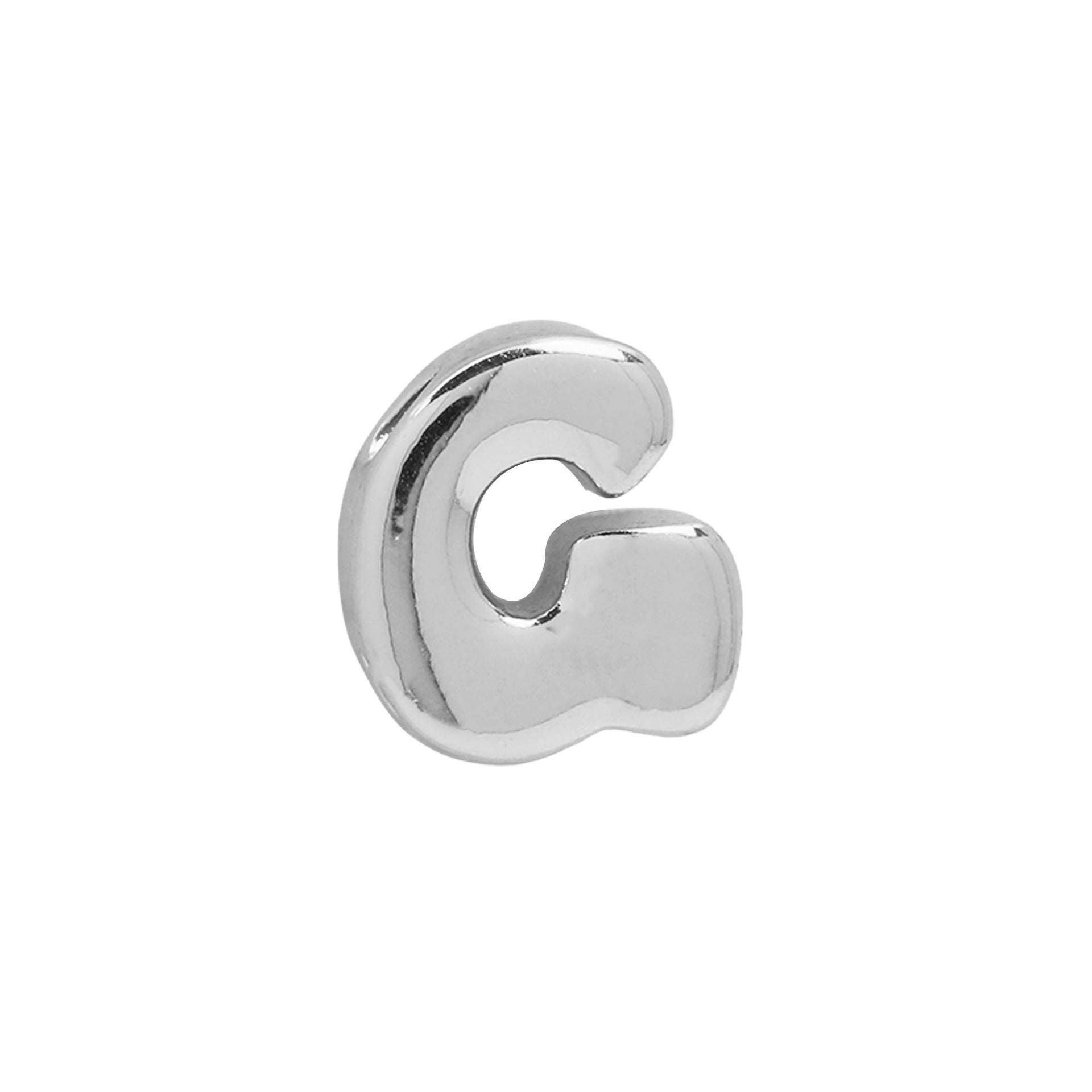 Aviva Brass Letter Pendant - Silver G (Pendant Only) [KXLY629S]