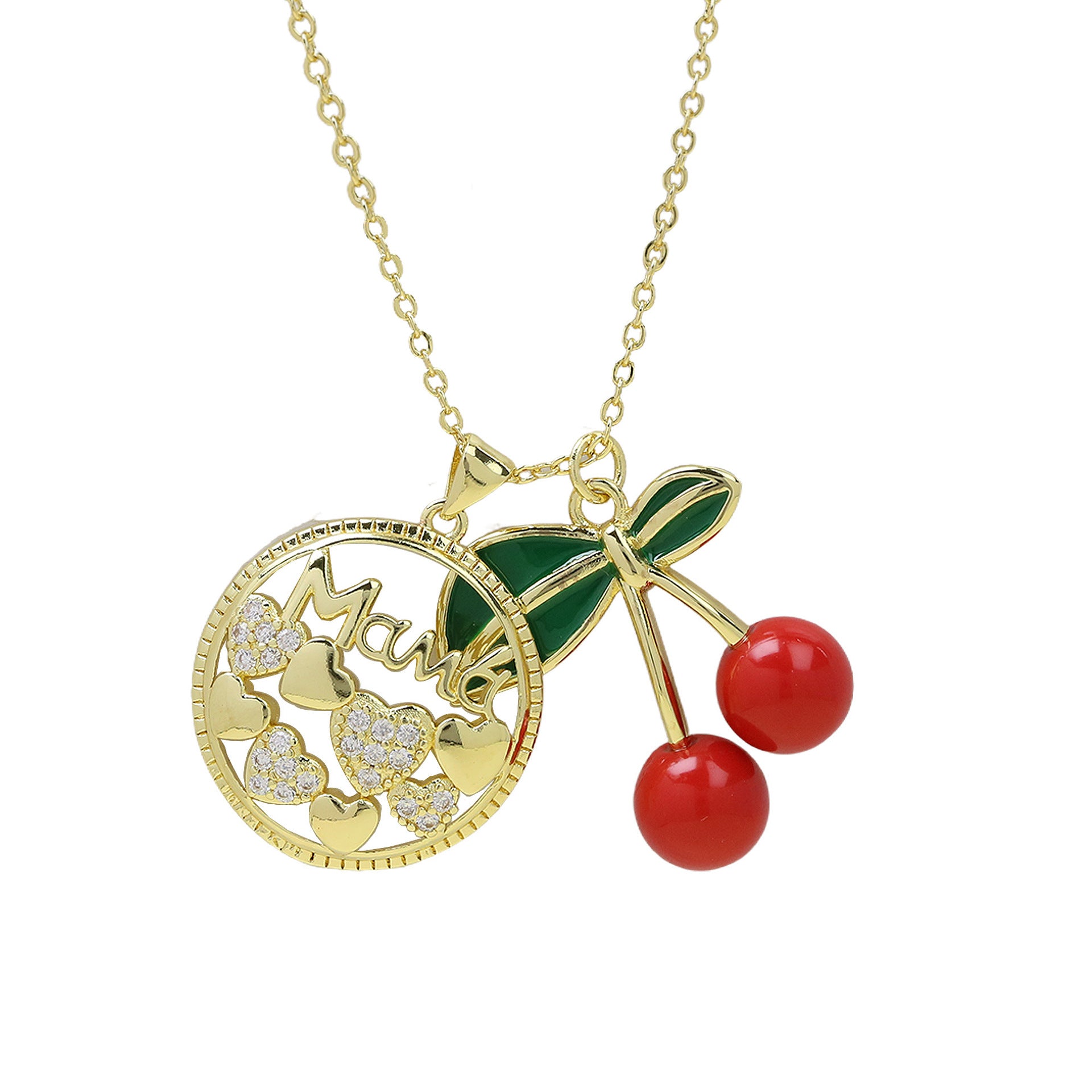 Magdalene Cherry Letter Necklace - Color 1 [NXJIFW4D]
