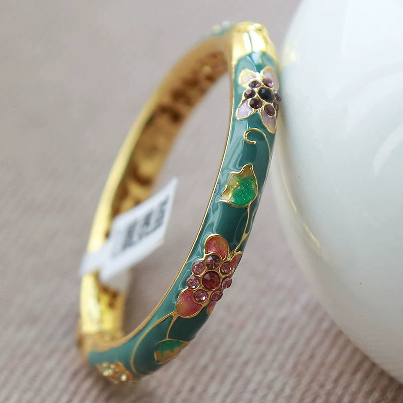 Sofi Flower Enamel Bracelet - Kid's Peacock Blue (47mm) [LXXY4IJM]