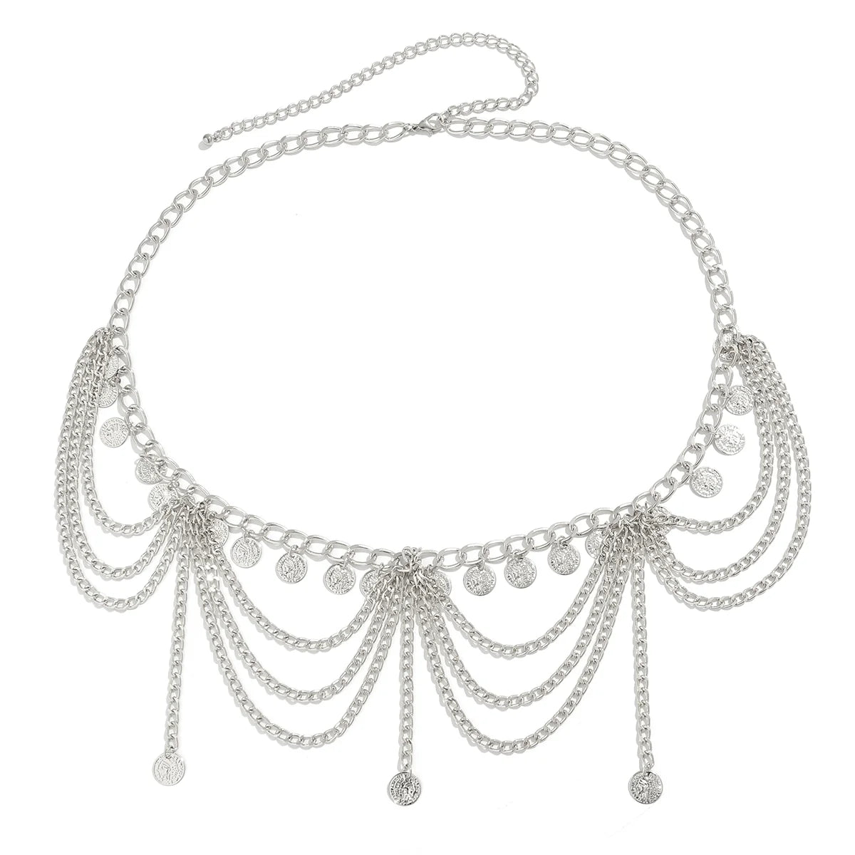 Kayleah Dainty Charm Belt - Round Coin Silver