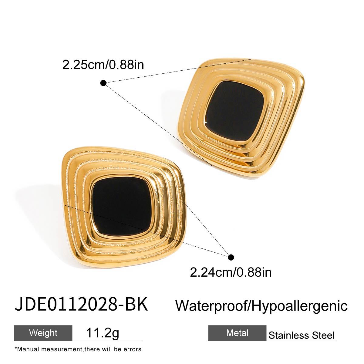 Jaeda Sleek Hoop Earrings - Black Geometric Hoop [NUI9U5AK]