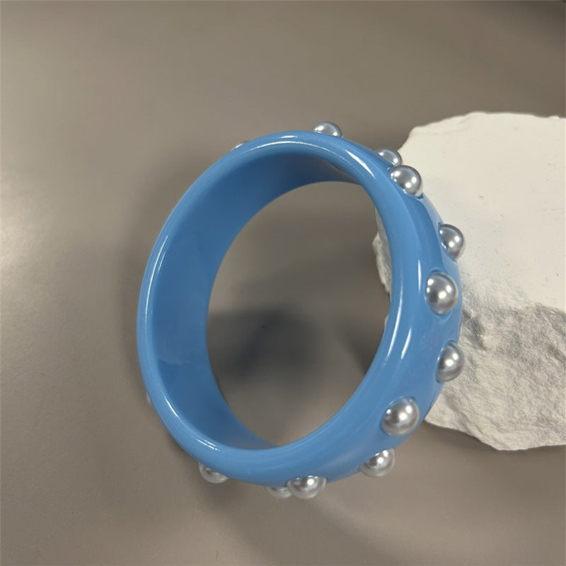Sasha Colorful Pearl Bead Bracelet - Blue Double-Row [9UG7B3D8]