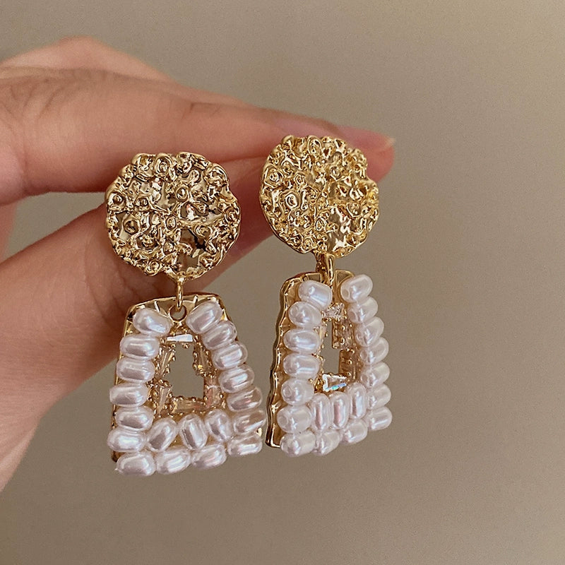 Azucena Ornate Pearl Drop Earrings - Gold [YJMQOYRW]