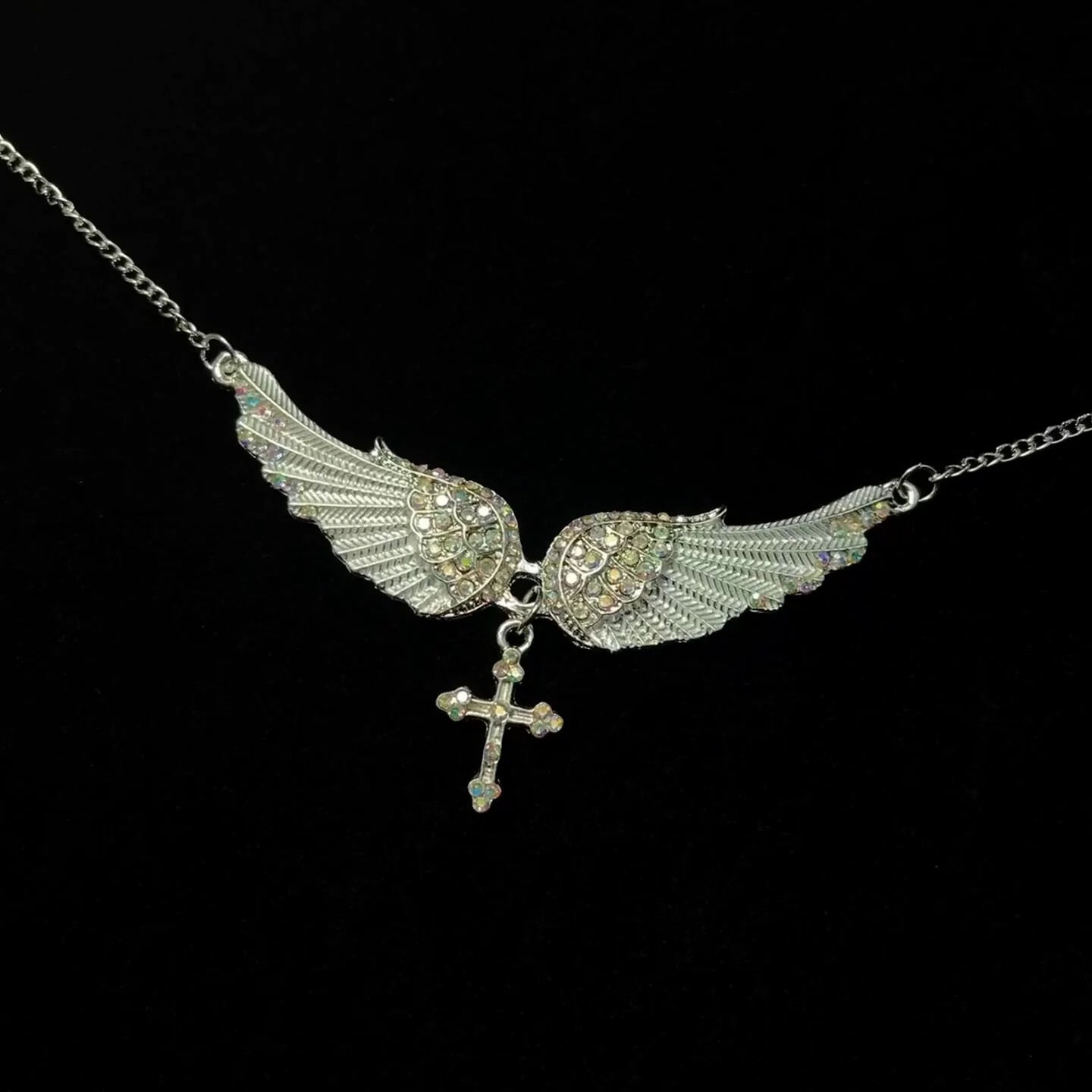Milliana Angelic Wing Pendant Necklace - White Wing Angel