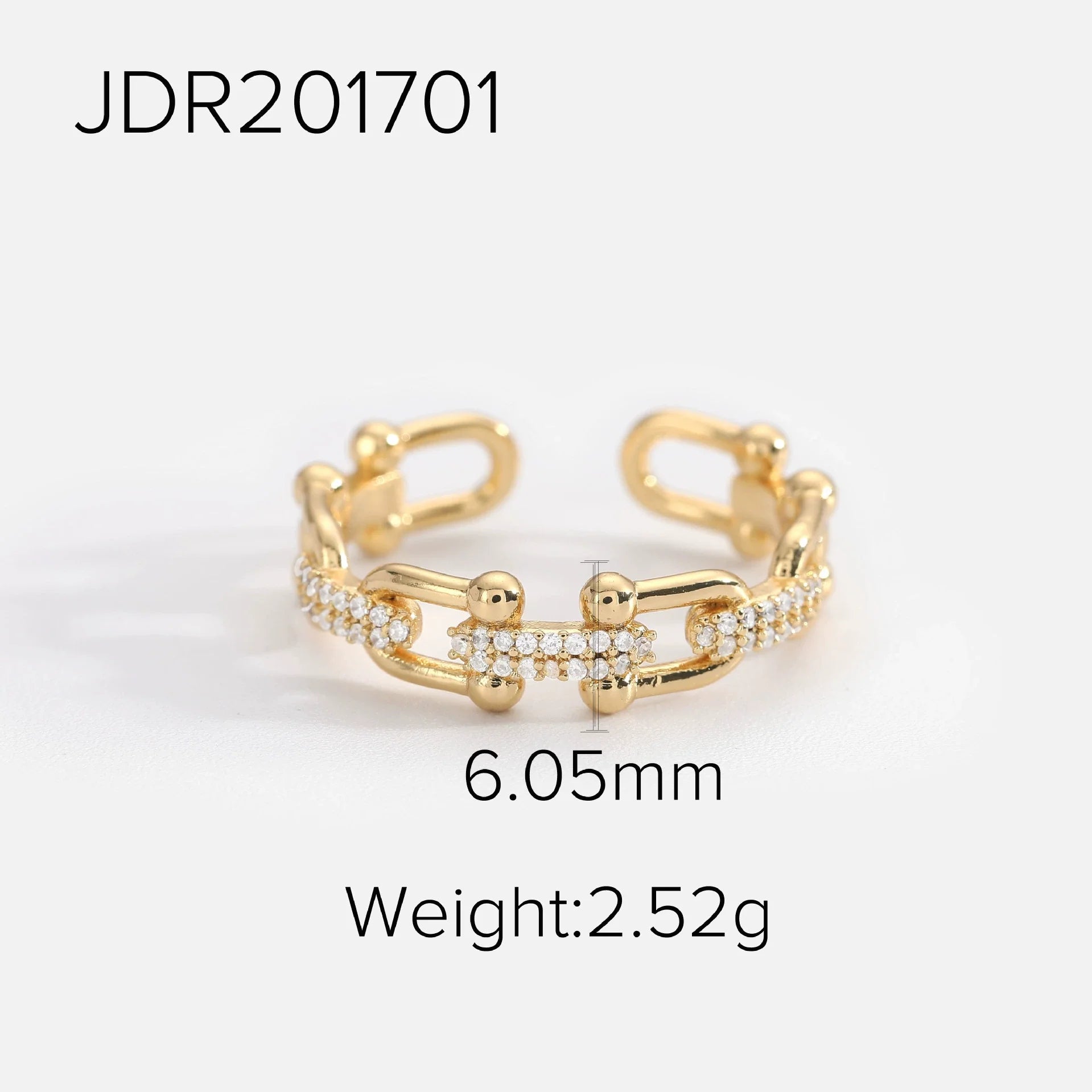 Jamiyah Adjustable Zircon Ring - Adjustable Open Ring - Style 10