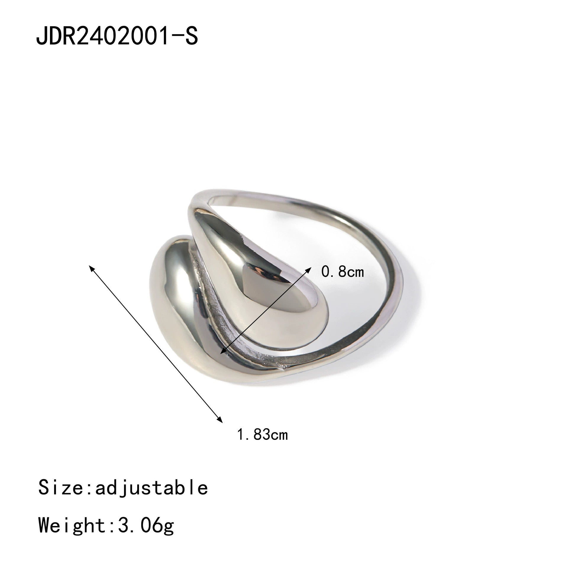 Edna Titanium Open Ring - JDR2402001-S [W5Z48TTZ]