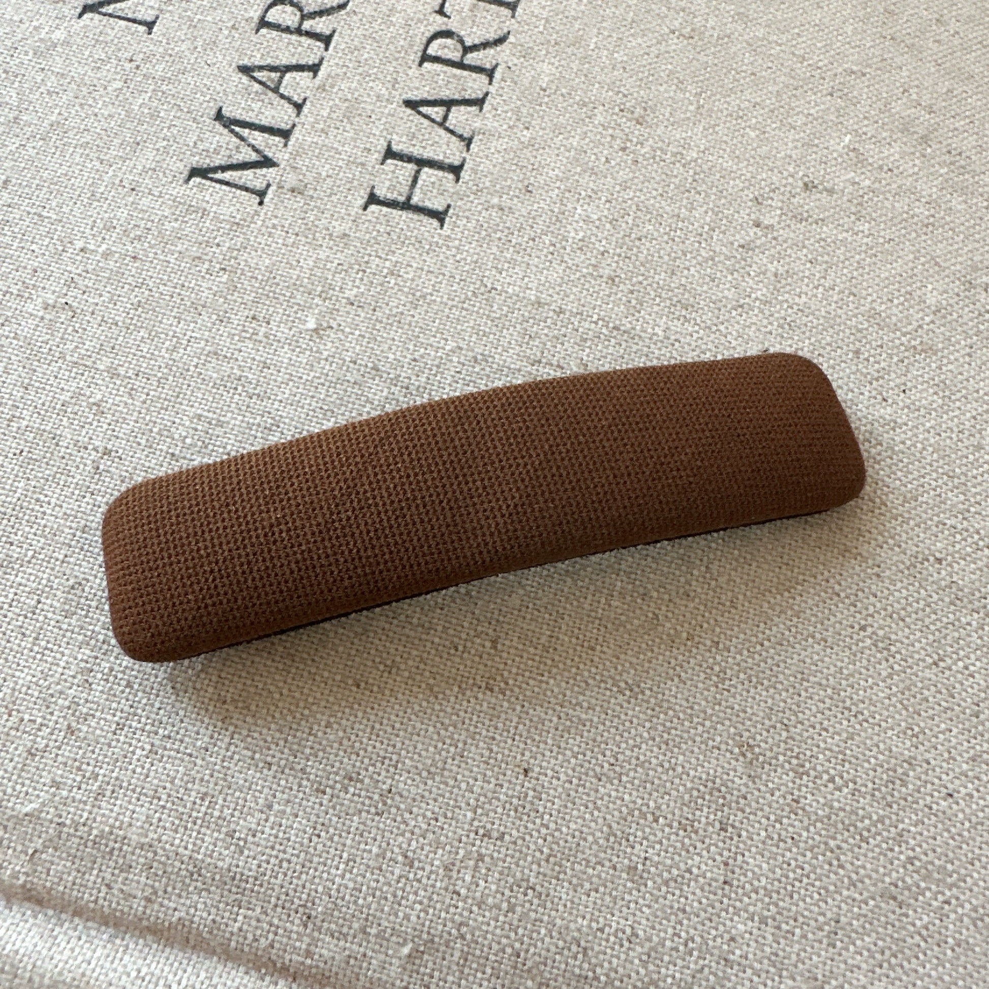 Yelitza Minimalist Fabric Hair Clip - Coffee Square (Single) [3XT6A5R9]