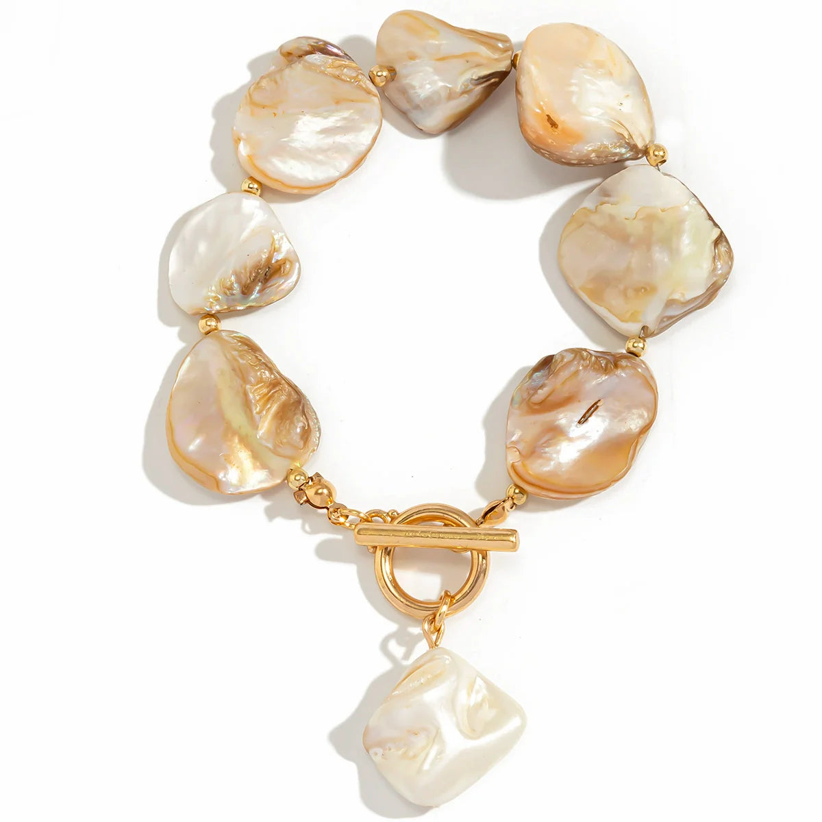Kayce Shell Toggle Bracelet Necklace - Bracelet White