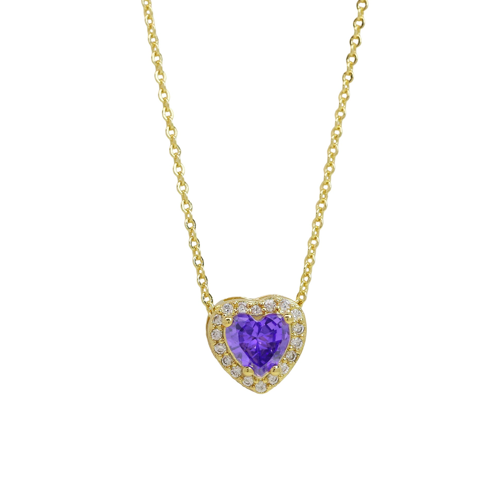 Khylie Heart Birthstone Necklace - February [1Z7QW20Q]