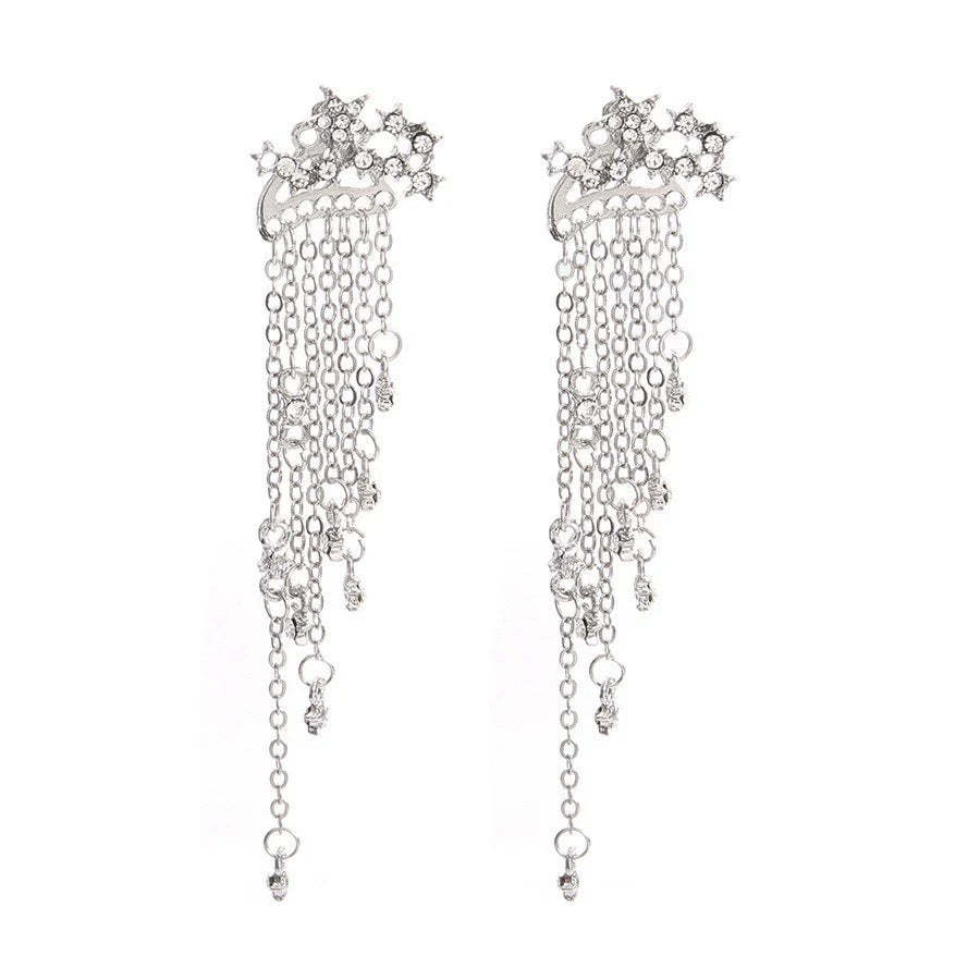 Hattie Tassel Drop Earrings - Silver