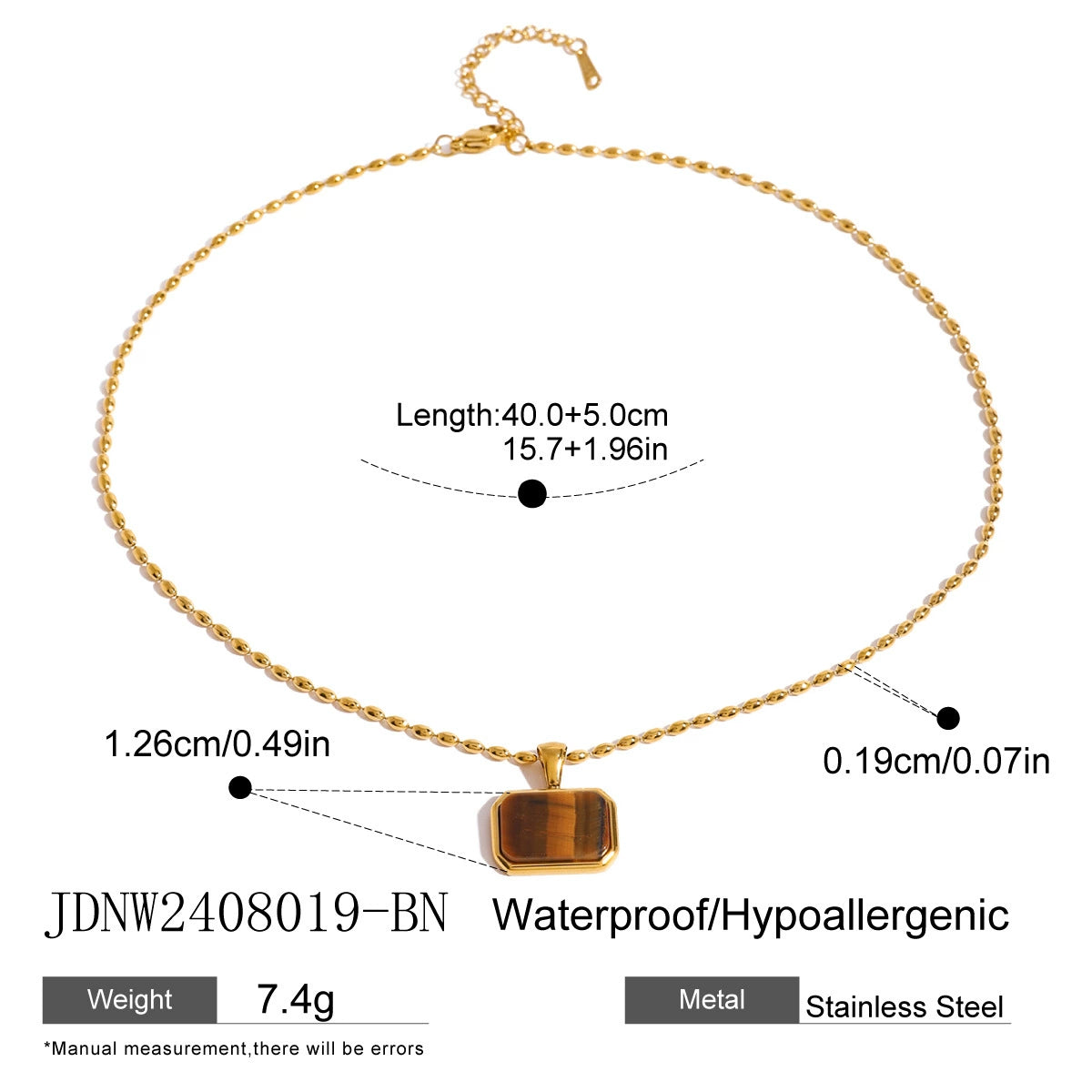 Zianna Tiger Eye Pendant Necklace - JDNW2408019-BN [ZFFZE1H7]