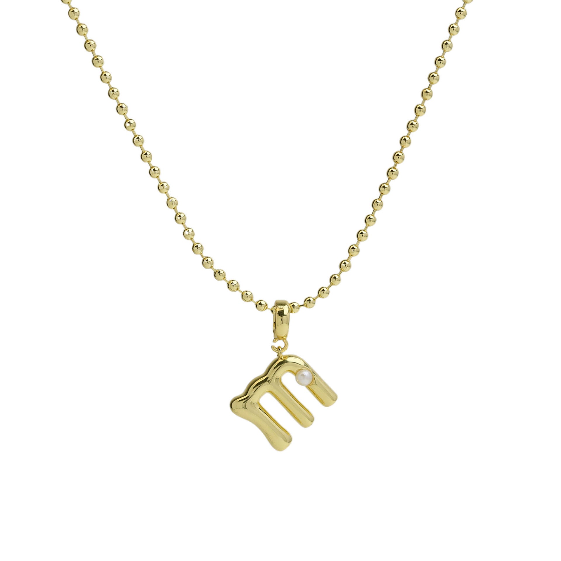 Savvy Bubble Initial Necklace - Letter M [UW2W8DQL]
