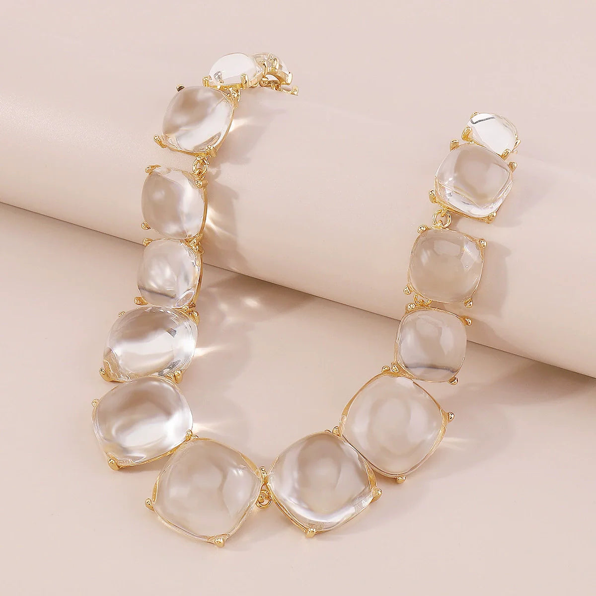 Mahina Color-Block Geometric Set - White Necklace