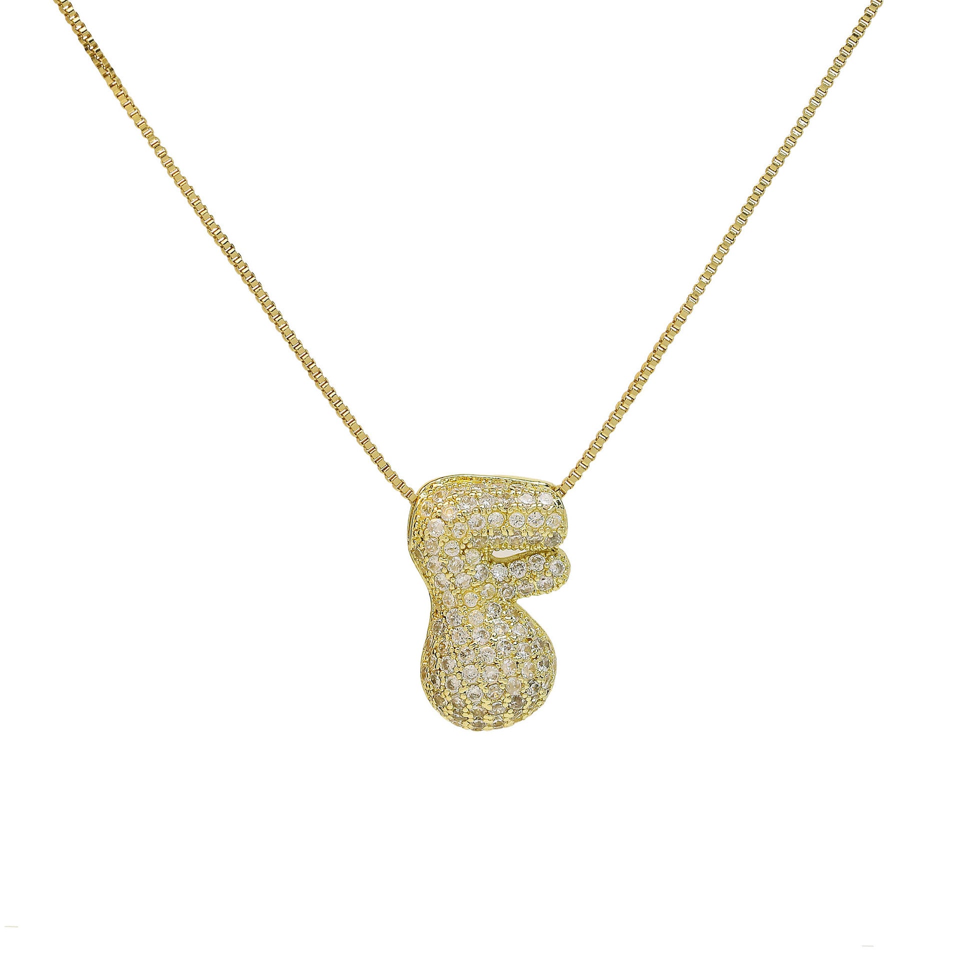 Zaidee Bubble Initial Necklace - Initial F [M9VG42KK]