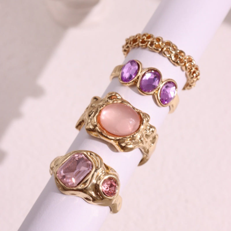 Christen Gemstone Stacking Ring Set - Set A [9G4I6TLQ]