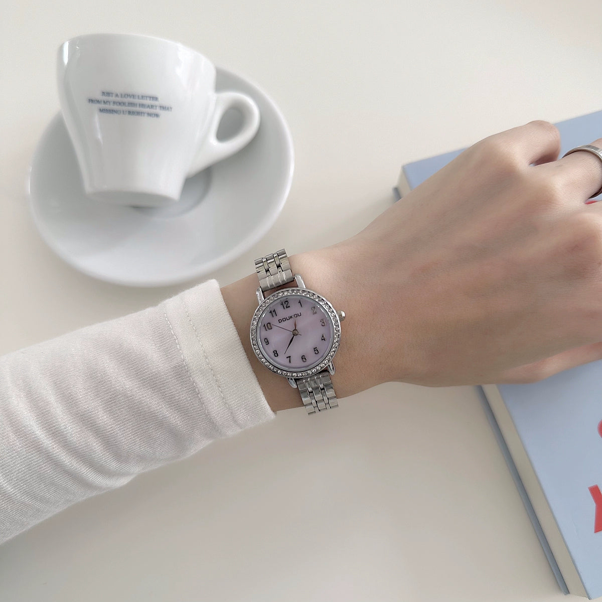 Vivienne Starry Pearl Watch - Silver Strap Purple Dial [U0FN80D0]