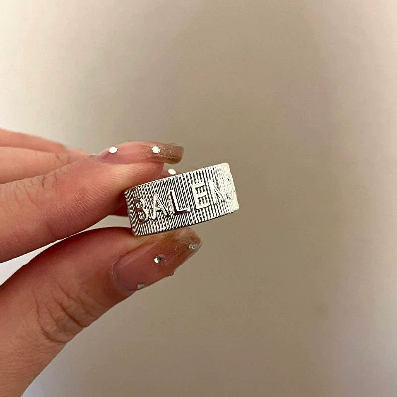 Brook Sparkle Saturn Ring - Letter Style