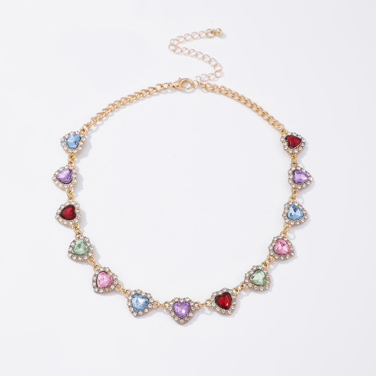Milani Layered Gem Heart Necklace - Gold (Heart 7171) [NWCXFDID]
