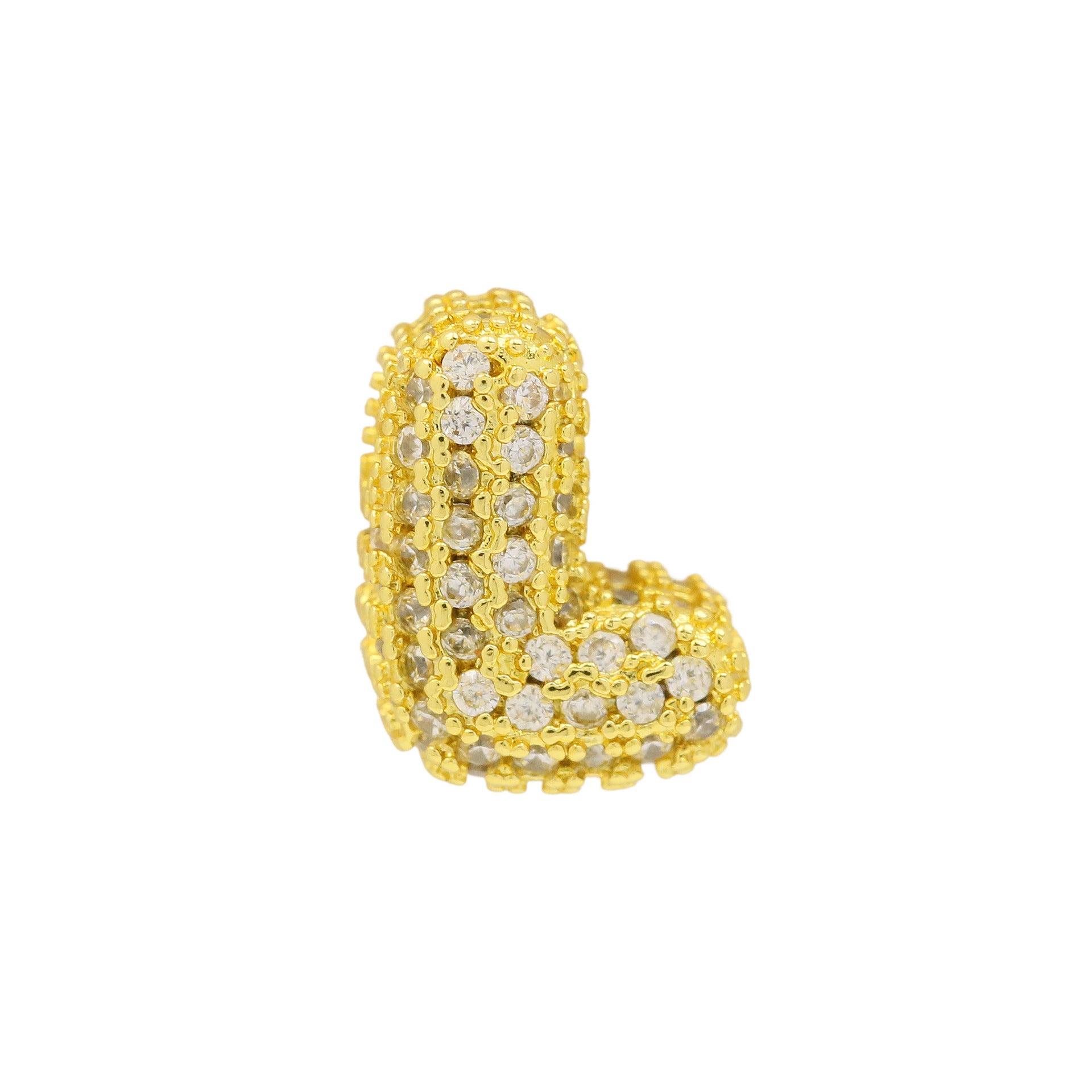 Jehlani Zircon Bubble Letter Necklace - Gold L Pendant [STH92IXJ]