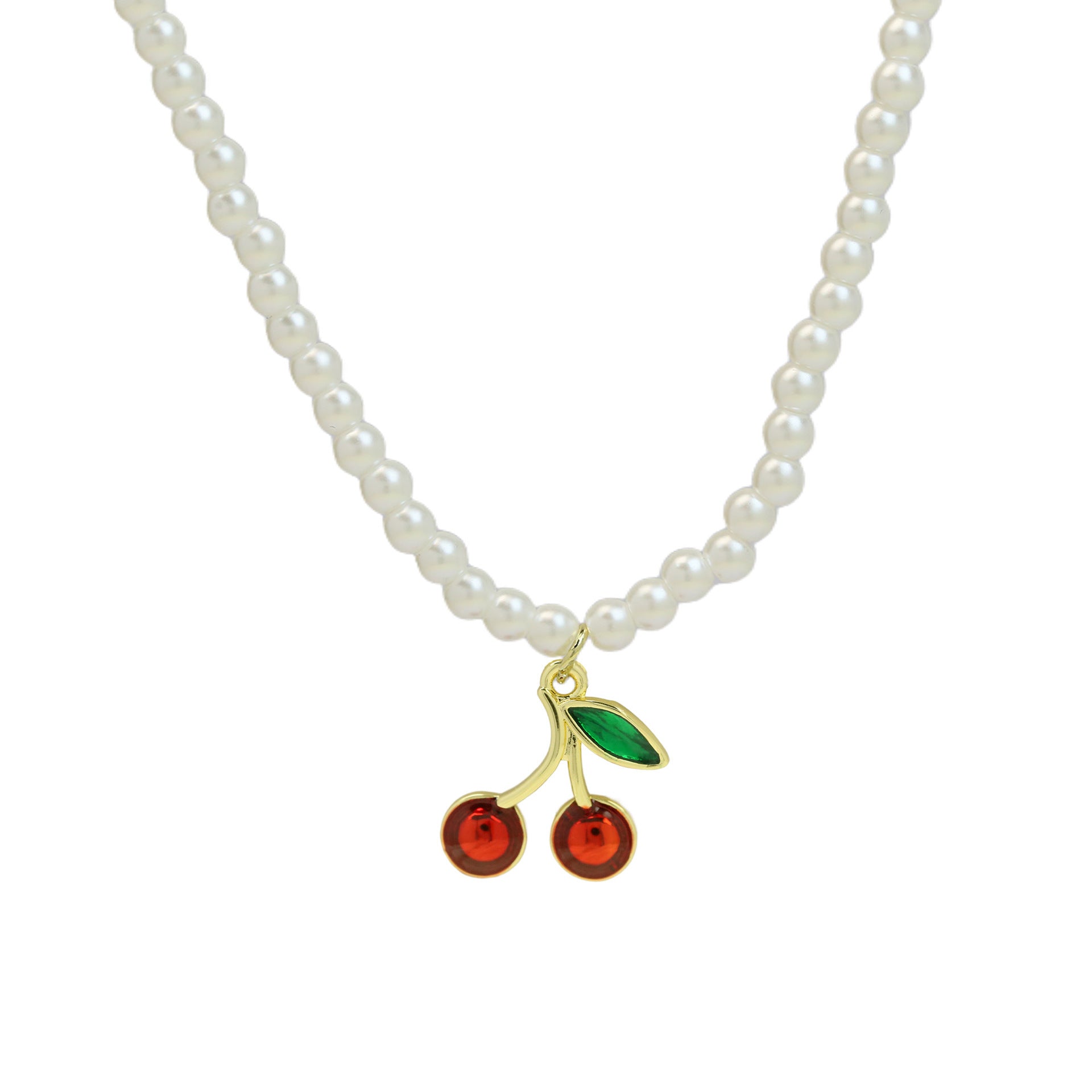 Alana Enamel Fruit Pendant Necklace - Strawberry [MFBAYX92]