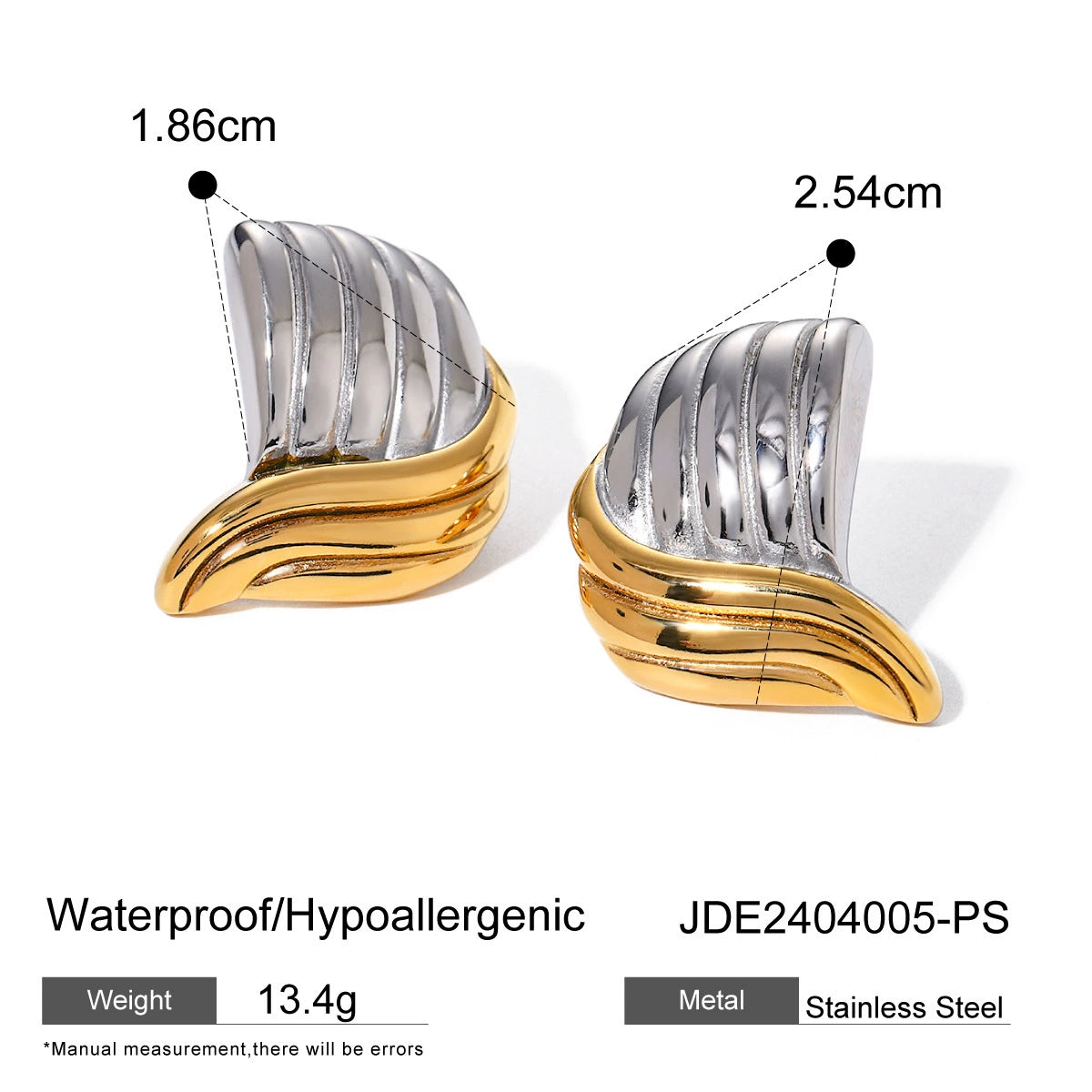 Mai Two-Tone Steel Earrings - JDE2404005-PS [DVQ3UE0O]