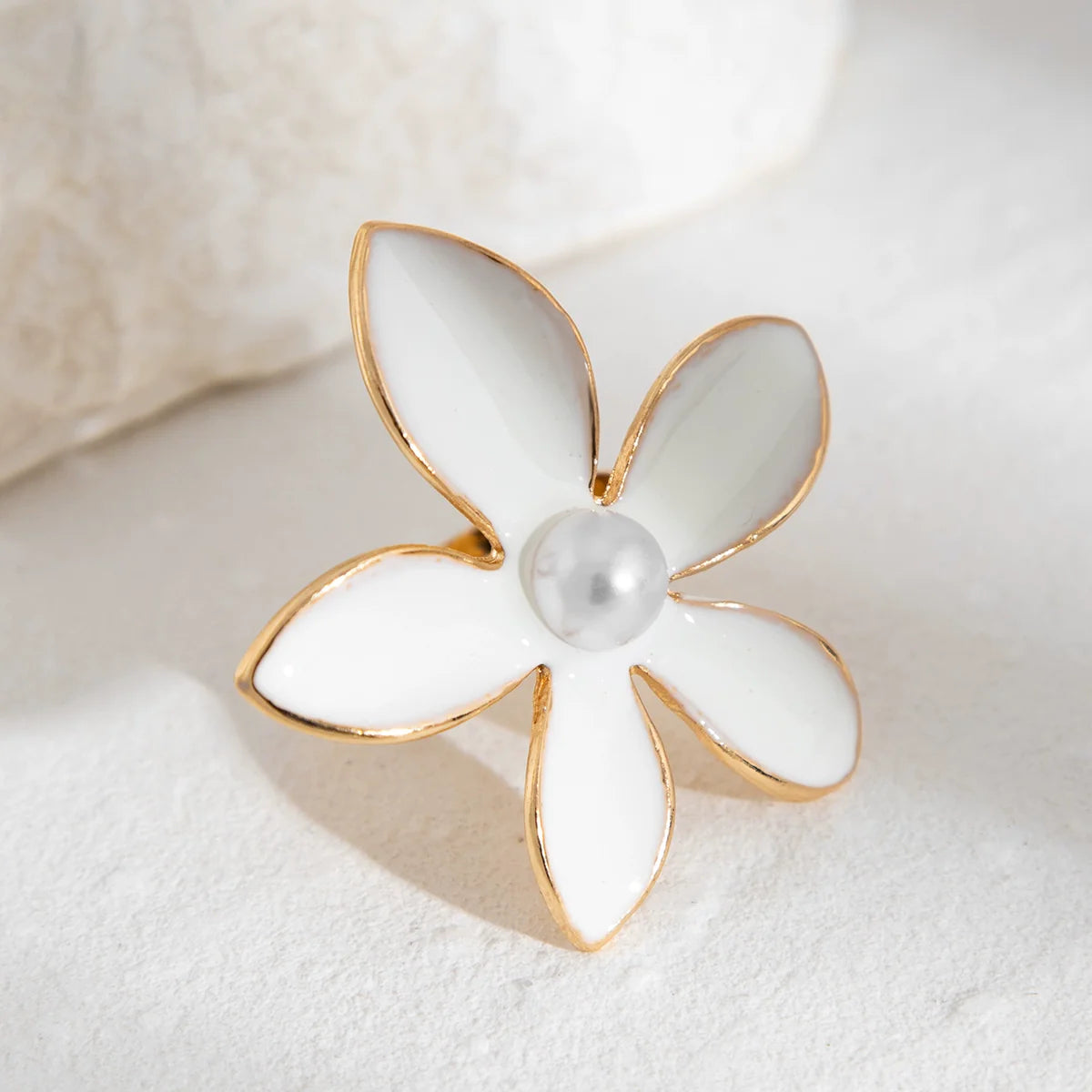 Ahaana Enamel Flower Ring - Style Three