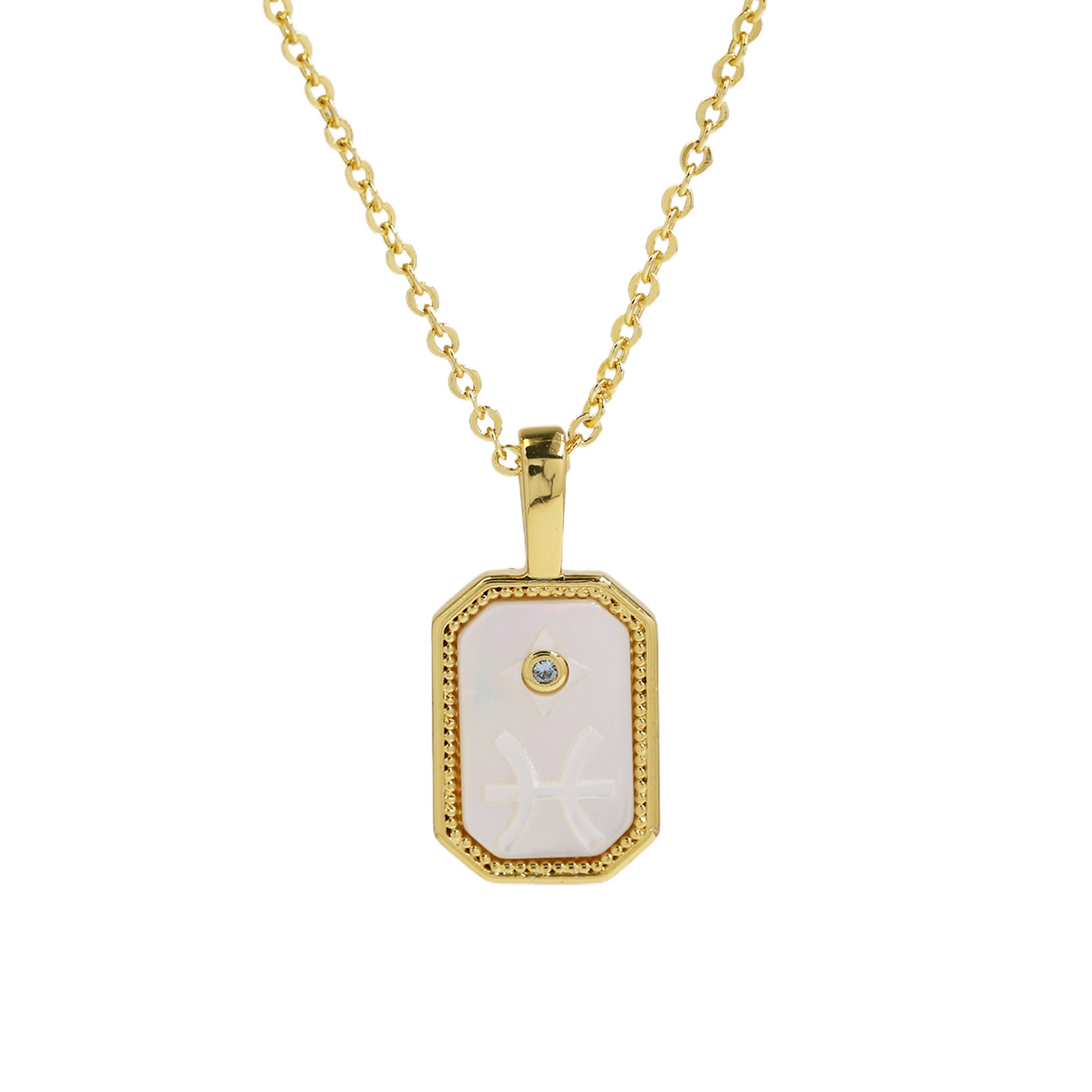 Jaslyn Constellation Birthstone Necklace - Pisces [DMYUDHJA]