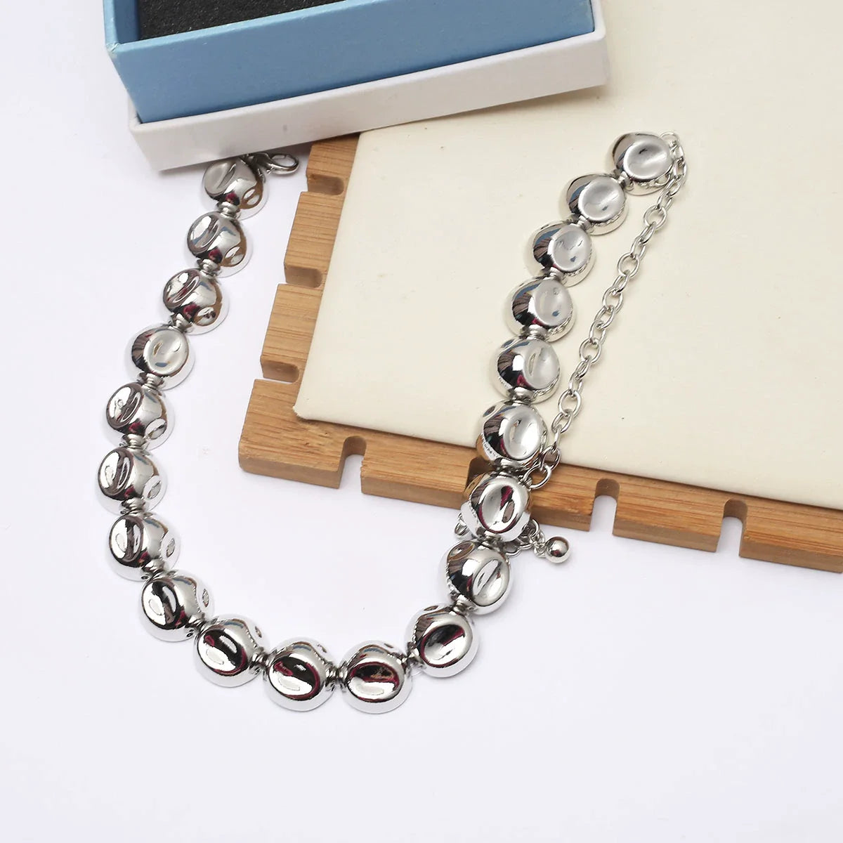 Sarai Concave Orb Necklace - Silver