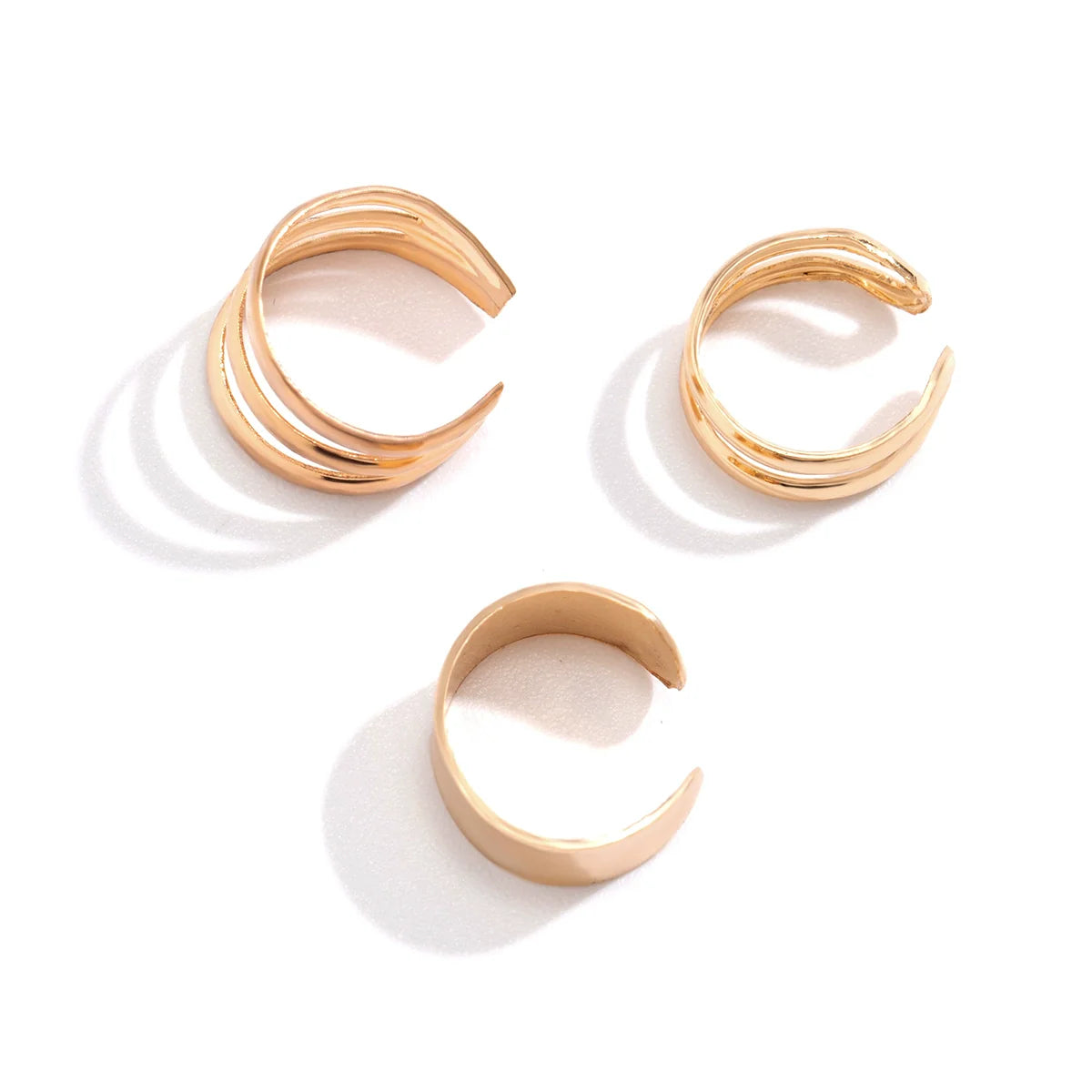 Taelyn Metal Ear Cuff Set - Gold