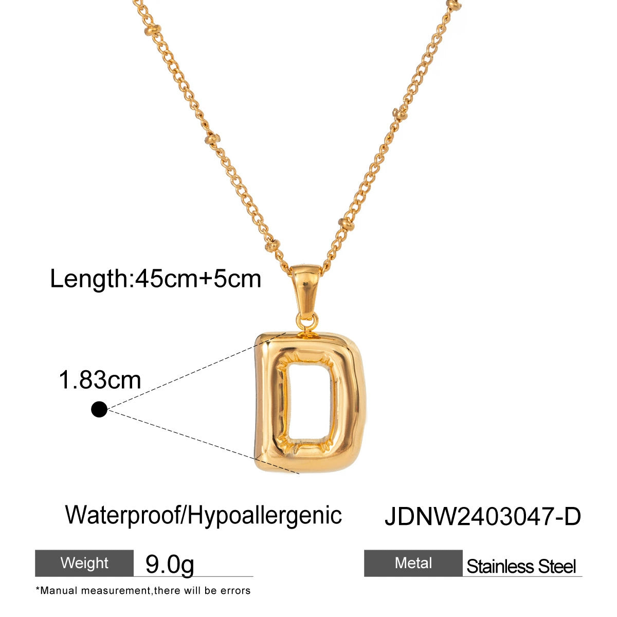 Kadyn Initial Pendant Necklace - Letter D [GJT90DKP]