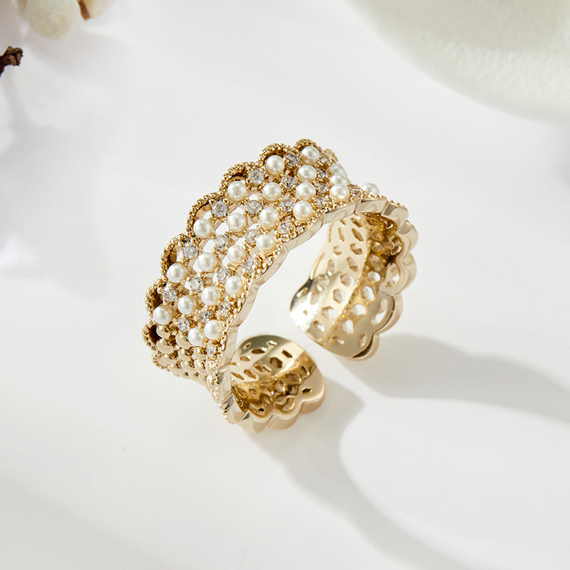 Yana Lace Pearl Stacking Ring - R13830I007 [NMH4CQF8]