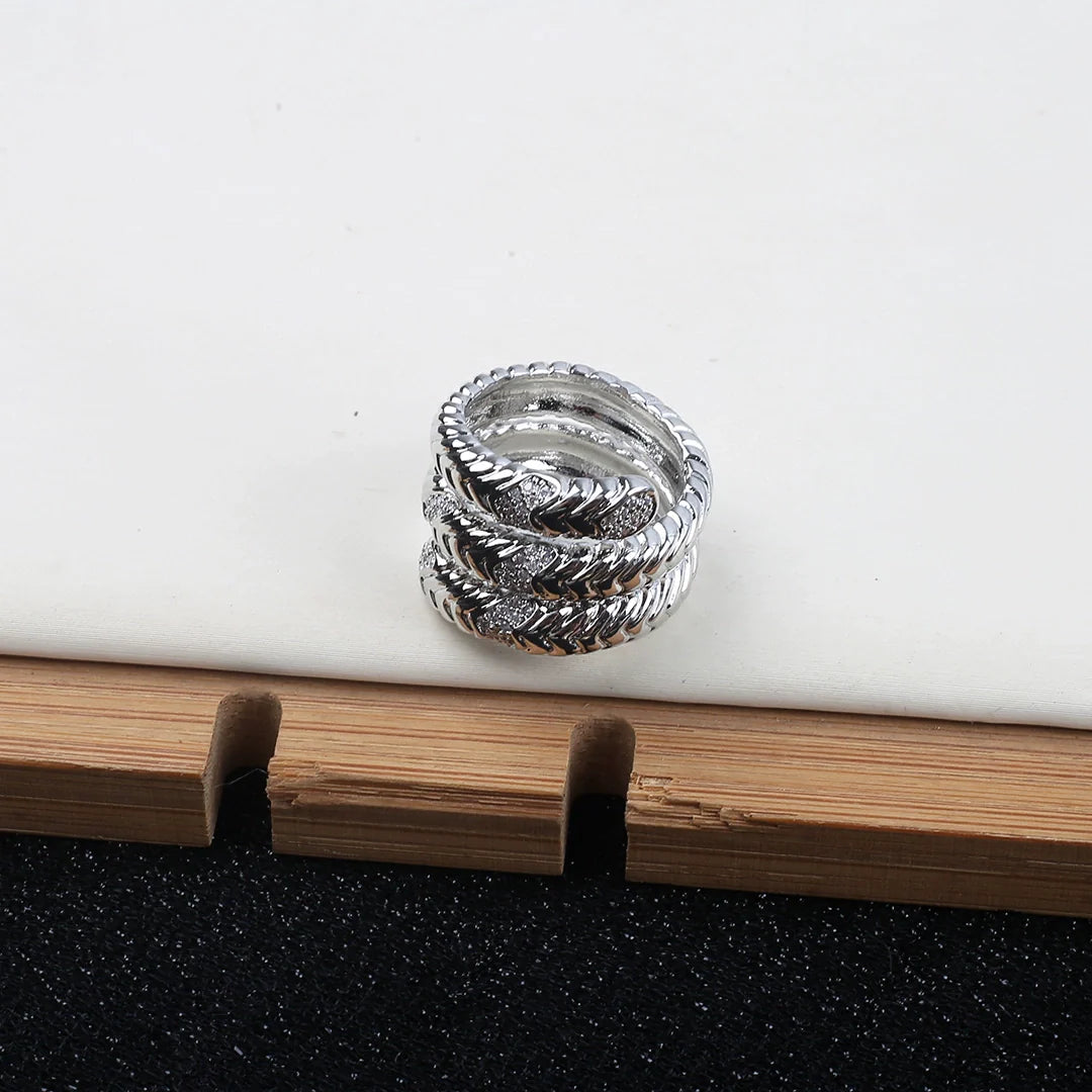 Devin Serpent Zircon Bracelet - Silver Ring