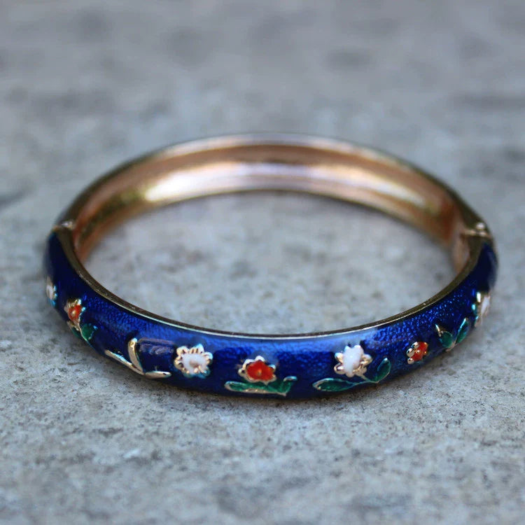Sloan Whimsical Floral Bracelet - Blue (4.7cm)
