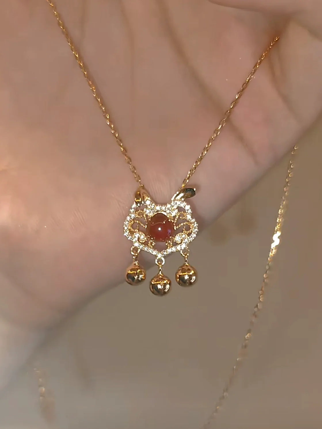 Bentlee Golden Rabbit Lock Necklace - Golden