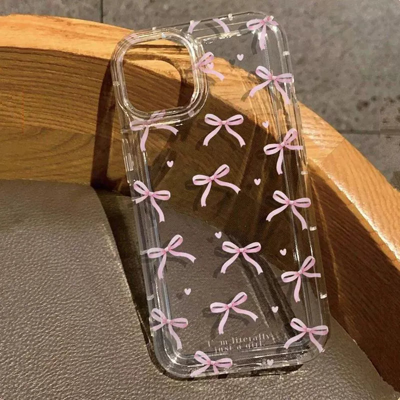 Luana Pink Bow Heart Phone Case - Pink Heart Bow for iPhone XR