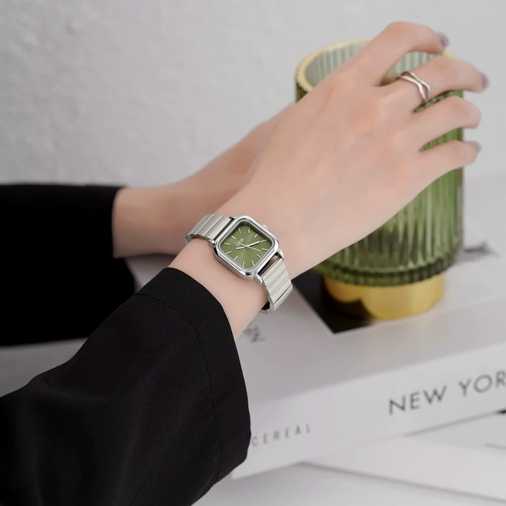 Itzel Sleek Square Watch - Aurora Green
